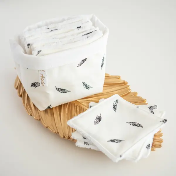 Coton lavable et réutilisable plume noire