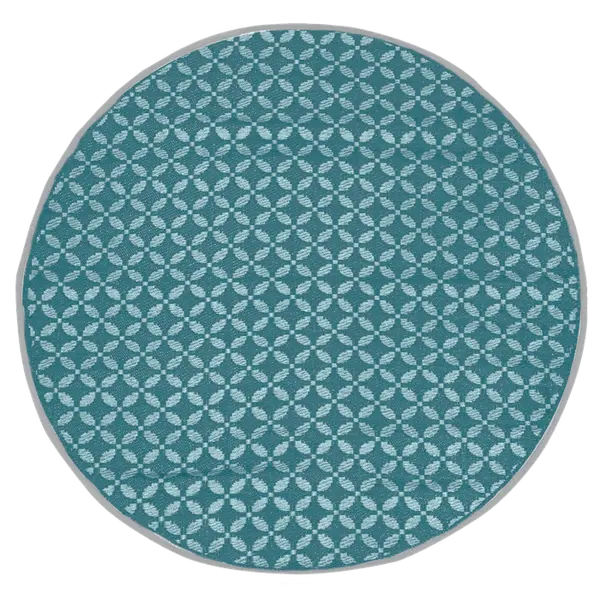 Tapis rond Jacquard SEVILLE réversible bleu 150cm