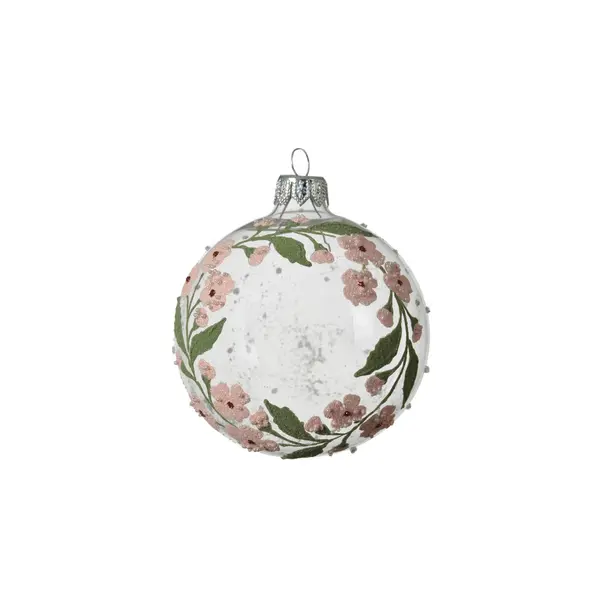 Lot de 6 boules en verre couronne de fleurs