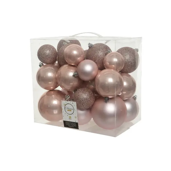 26 Boules incassables roses