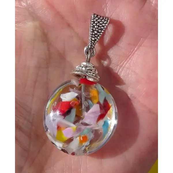 Pendentif perle d'art, lampwork,murano, verre filé cl.1147
