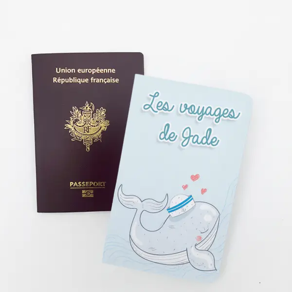 Protège passeport personnalisable Baleine