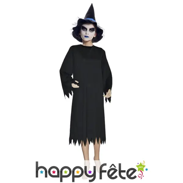 Robe unie noire de petite sorcière