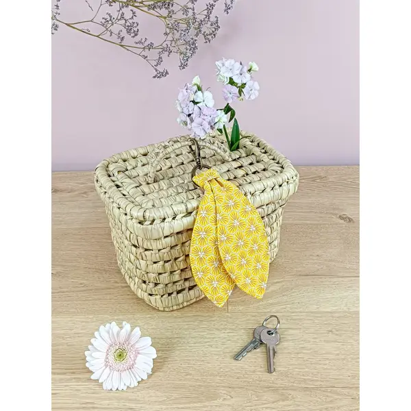 Porte-clé / bijou de sac en tissu "riad" jaune