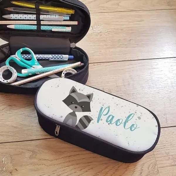 Trousse à crayons personnalisable modèle Raton Laveur
