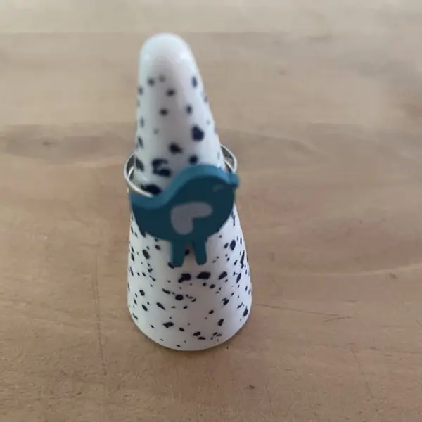 Bague réglable oiseau en bois