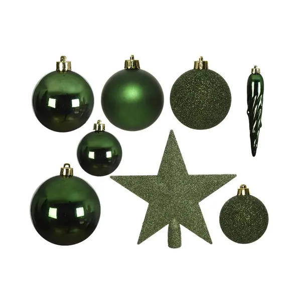 Boules plastiques vert foncé paillettes