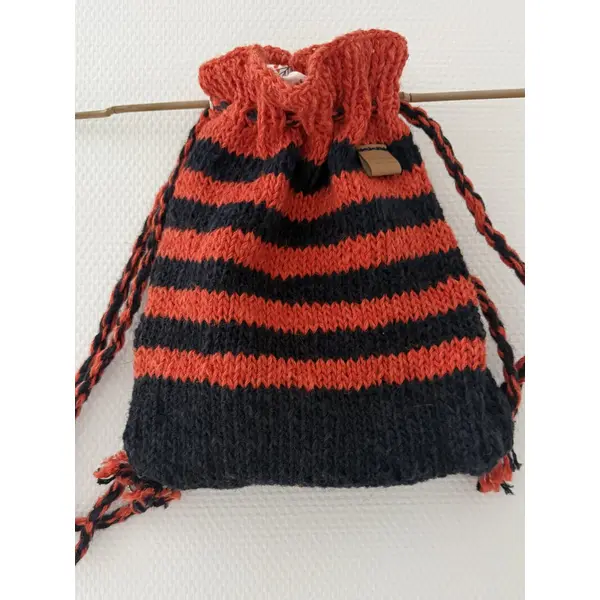 Sac à dos enfants "rayures coquelicot"