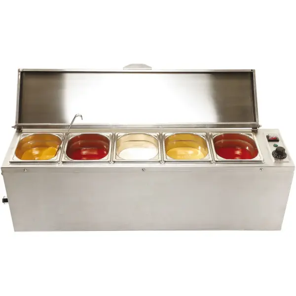 bain-marie à sauces pour 5 bacs GN 1/6