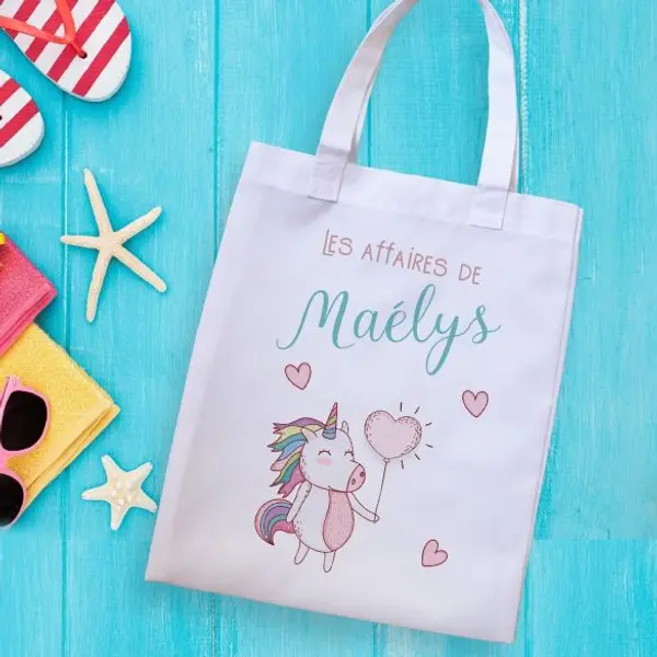 Tote bag enfant personnalisé Licorne