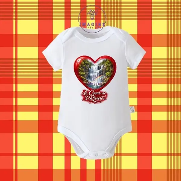 Body - bébé - baby - sublimation - impression infusible ink - cœur - 3/rivières - terre amérindienne