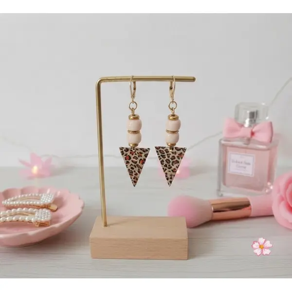 Boucles d'oreilles acier inoxydable pendentif triangle fer