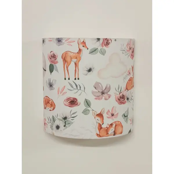 Applique murale bébé biches faon montgolfières – lampe chambre enfant – déco forêt poétique – cadeau naissance baptême