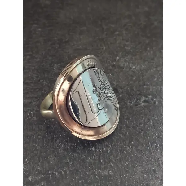 Bague 1 euro " l'homme de vitruve "