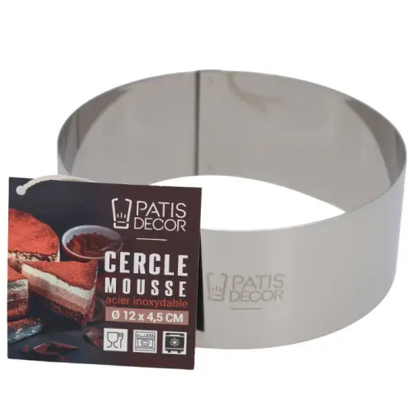 Cercle à mousse inox H 4,5 cm Ø 12 cm