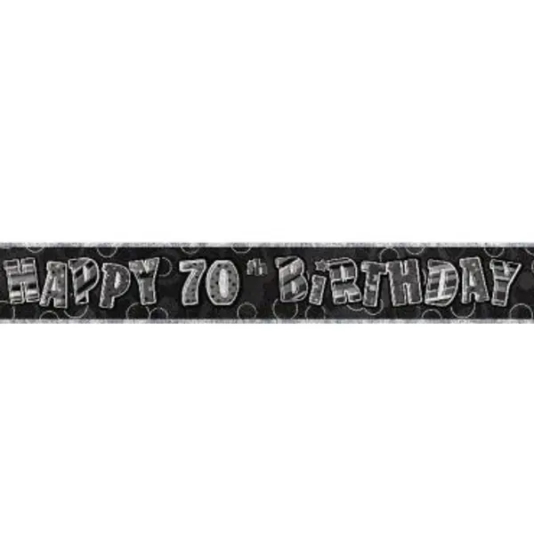 Bannière Anniversaire 'Glitz' Noire 70 ans