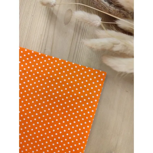 Noeud papillon homme/enfant en coton orange à pois blancs et toile de jute - pochette costume, bts de manchette - accessoires mariage
