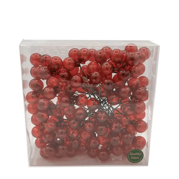 Boules de Noël classiques rouges transparentes