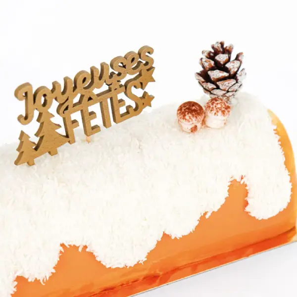 Décors sur pique "Joyeuses Fêtes" dorés (x2)