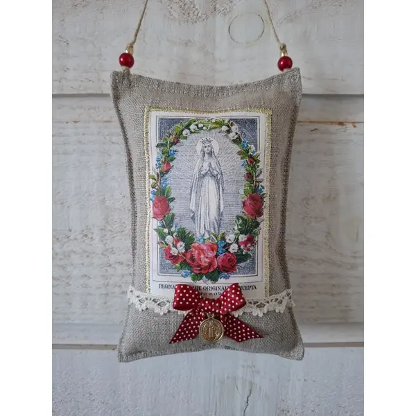 Coussin de porte ex voto vierge (n°1)