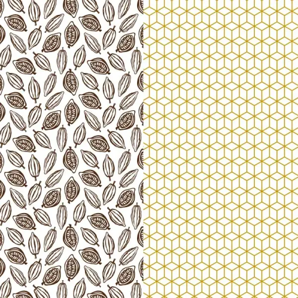 Feuilles transfert cabosses et géométrie assorties (x4)