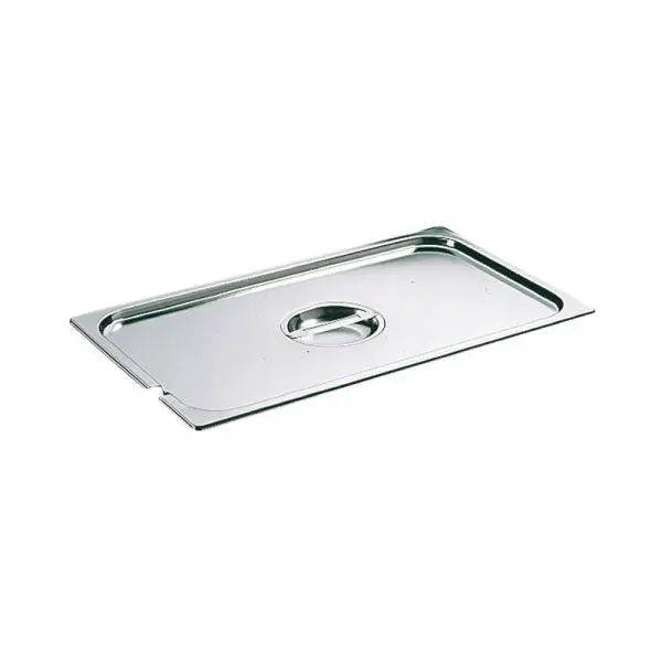couvercle inox avec poignée GN 1/1 et encoche pour louche - pour bac sans anse