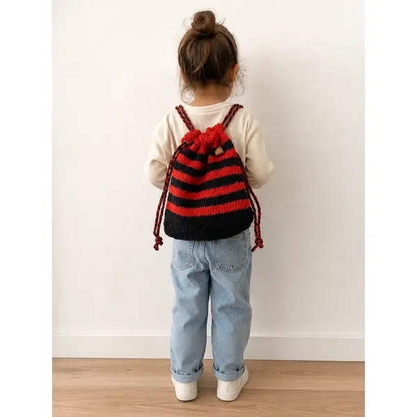 Sac à dos enfants "rayures coquelicot"