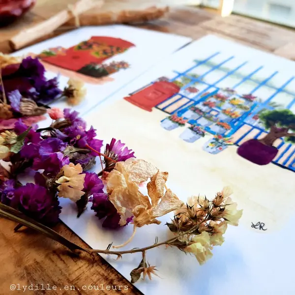 Lot - tirage sur papier texturé 300g, fleuriste ii & post office