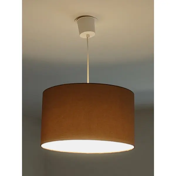 Abat-jour taupe effet textile – luminaire déco naturel, scandinave, déco intérieure contemporain et campagne chic lampe chevet