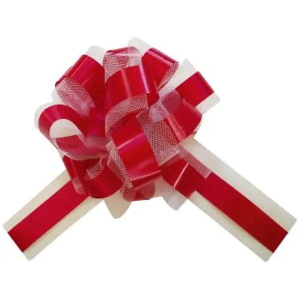 5 Noeuds automatiques en tulle - Rouge