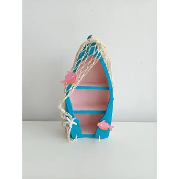 Porte clés murale marin en forme de barque
