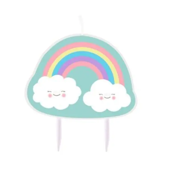 Bougie d'Anniversaire - Nuage et Arc-en-Ciel