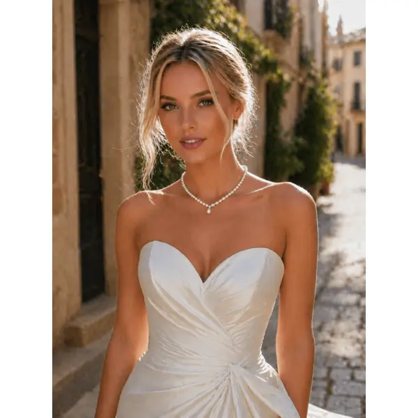 Collier mariée perles swarovski, bridal pearl necklace, elegant drop pendant, wedding jewelry bride