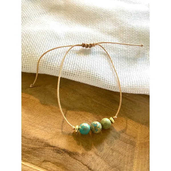 Bracelets corde- pierres naturelles sur fil de jade - ajustables