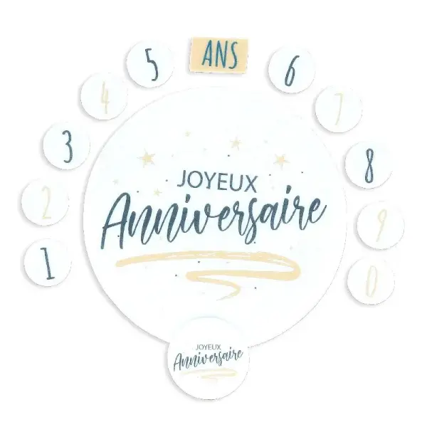 Décors en azyme assortis thème anniversaire n°1