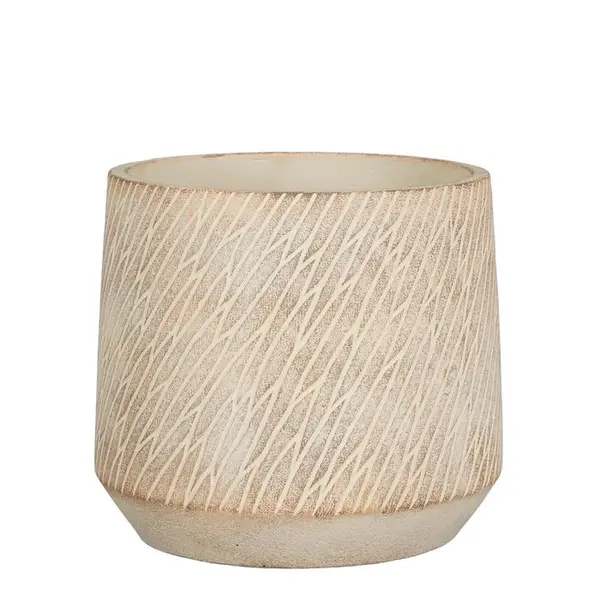 Cache-pot Camino, coloris taupe - H.16,5xD.18,5cm