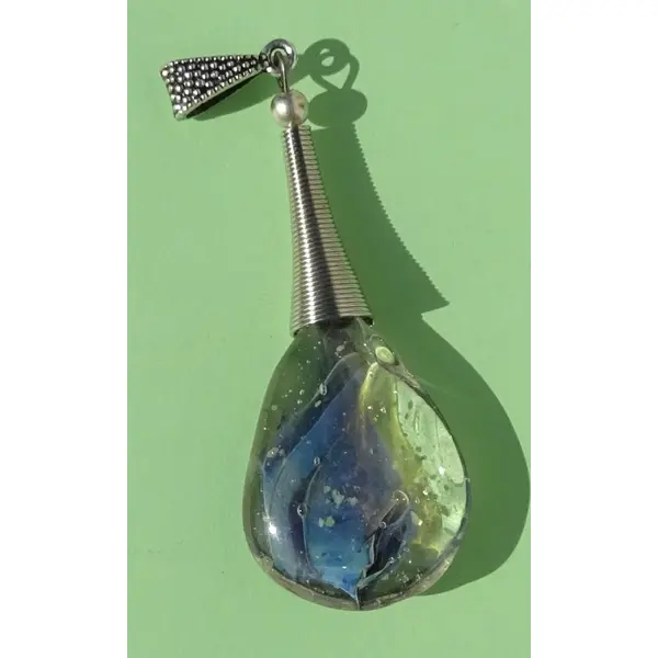 Pendentif perle d'art, lampwork,murano, verre filé cl.1149