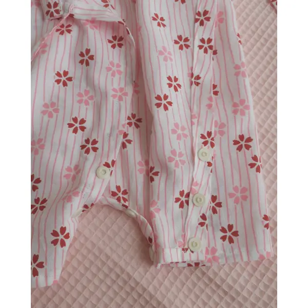 Ensemble bébé japonais 0–3 mois – cadeau de naissance poétique – motif fleurs de cerisier (sakura)