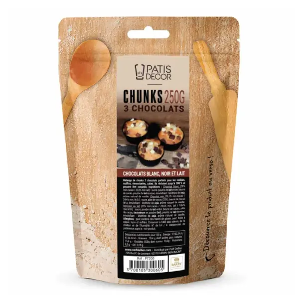 Chunks 3 chocolats - 250g