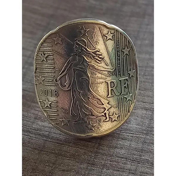 Bague pièce de monnaie 20 cent euro