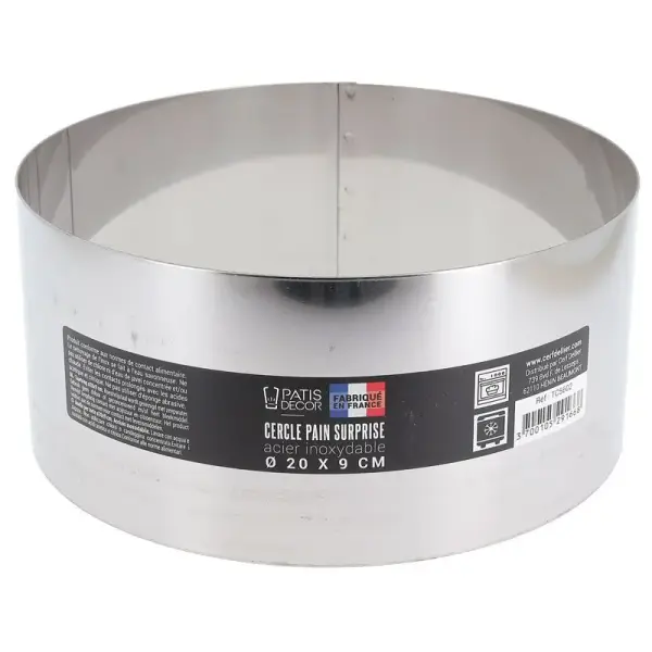 Cercle à pain surprise inox H 9 cm Ø 20 cm