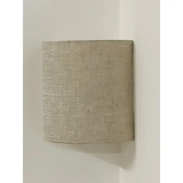 Applique murale d’angle demi-lune en lin naturel – luminaire mural style japandi, scandinave, bohème, salon chambre entrée