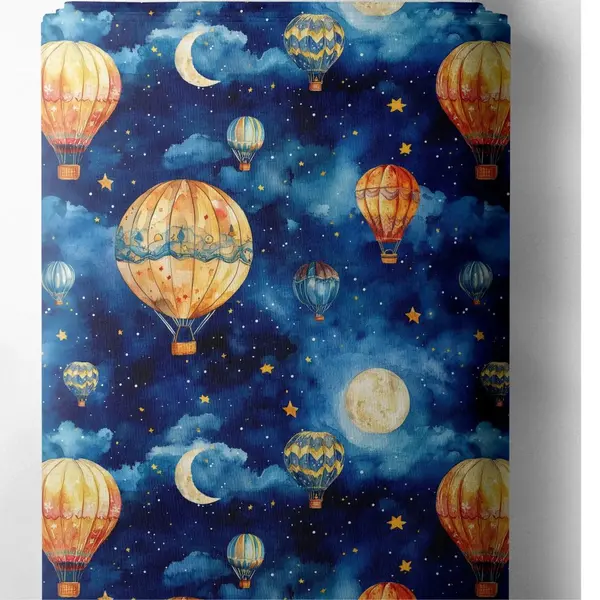 Abat-jour montgolfière – ciel étoilé lune & voyage, déco poétique, chambre enfant ou adulte, idée cadeau
