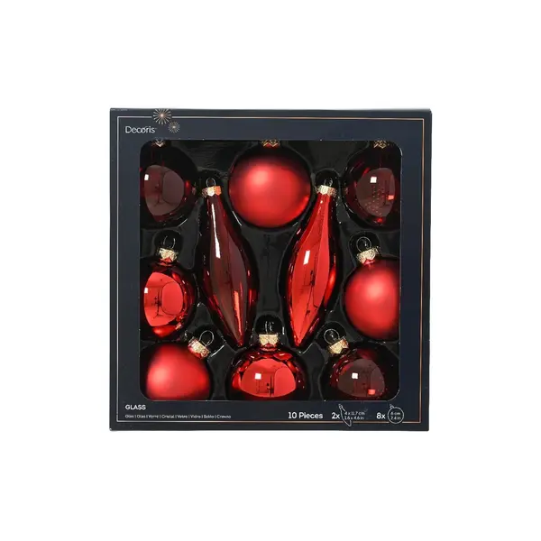 Assortiment de 10 boules rouge