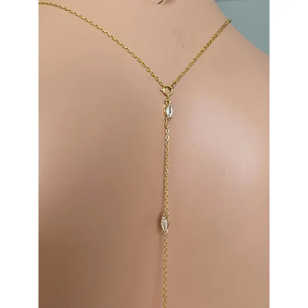 Collier de dos mariage perles d'eau – bijou de mariée élégant -salto de agua