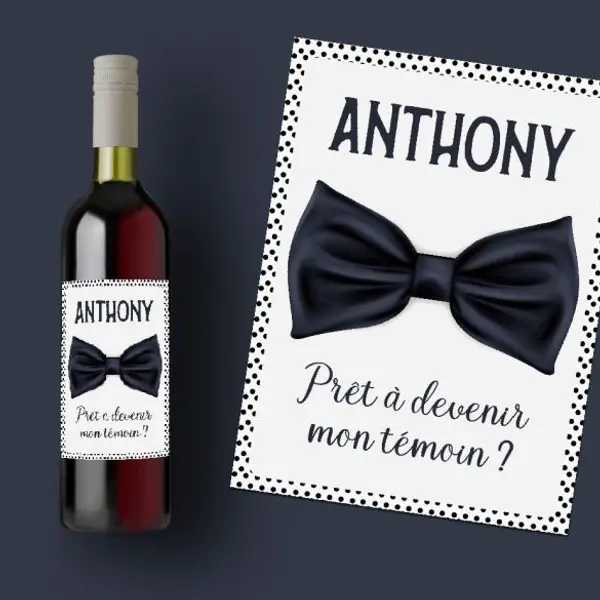 Etiquette bouteille vin Spéciale demande au témoin