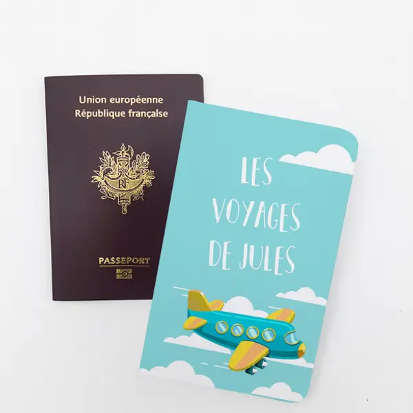 Protège passeport personnalisable Avion ciel