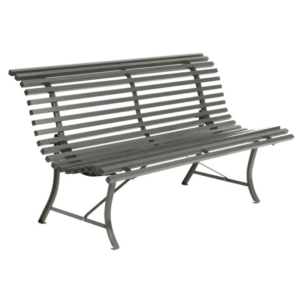 Banc louisiane en métal, coloris romarin - 71x150 H81cm