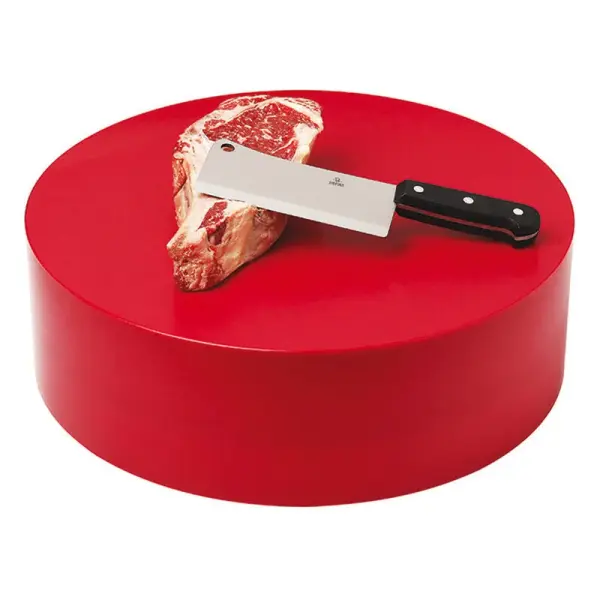 billot rond en PEHD 500 diamètre 45 cm hauteur 14 cm rouge