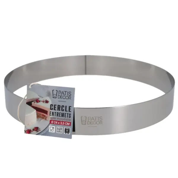 Cercle à entremets inox H 3,5 cm Ø 24 cm